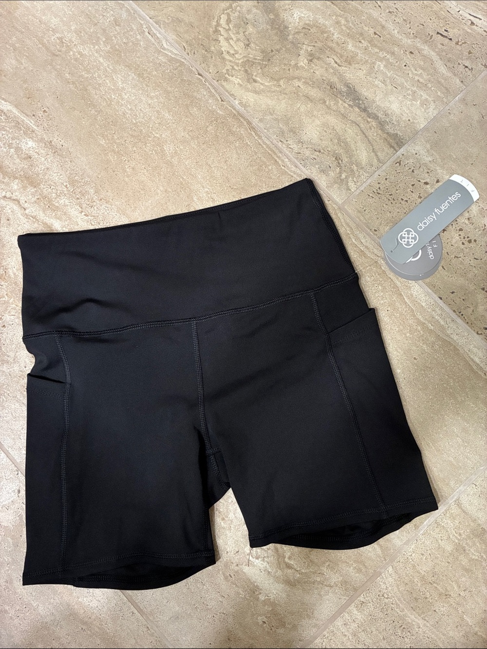 Daisy Fuentes Black High-Rise Bike Shorts